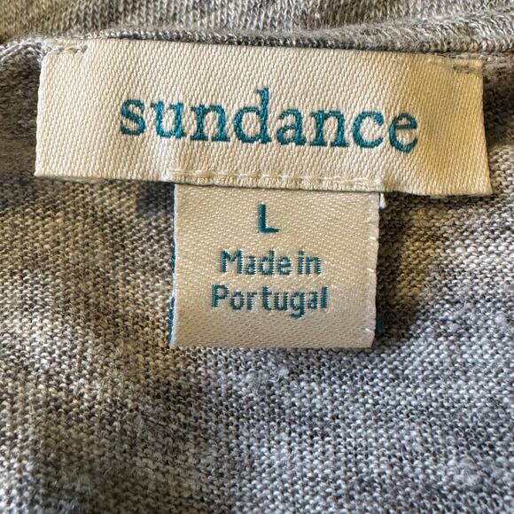 Sundance Gray Size Large 100% Linen Cowl Neck Short Sleeve Shirt - Picture 5 of 6